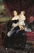 Portrait of the Princess Olga Ivanovna Orlova-Davydova with her daughter Natalya Vladimirovna Karl Briullov